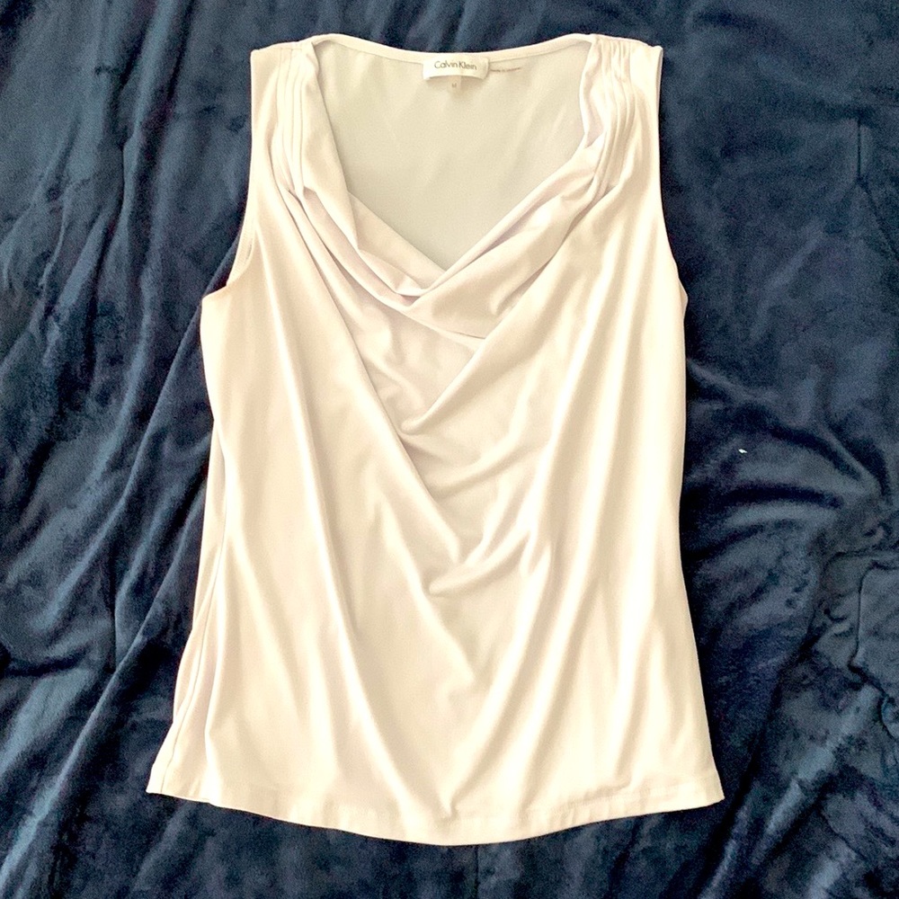 Calvin Klein - Cowl Neck White Blouse